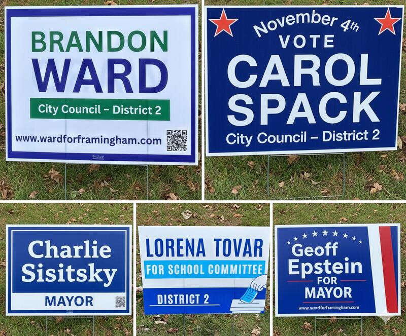 Collage of candidate election signs