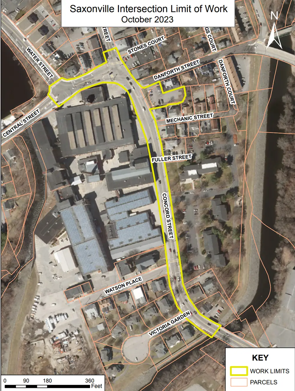 Image showing the project limits on a satellite map of the area