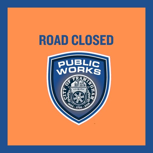 Road Closed with Public Works logo