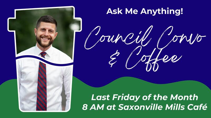 Promotional graphic featuring a photo of Councilor Ward and the headline 