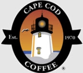 Cape Cod Coffee logo. Includes a lighthouse and 'est. 1970' 