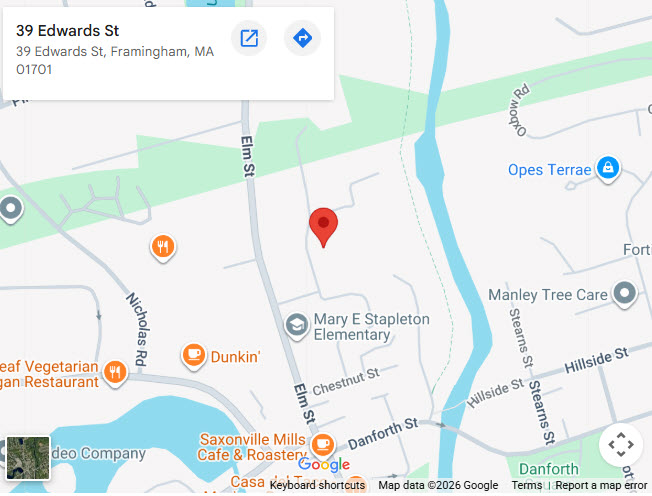 Map showing location of Edwards Hall