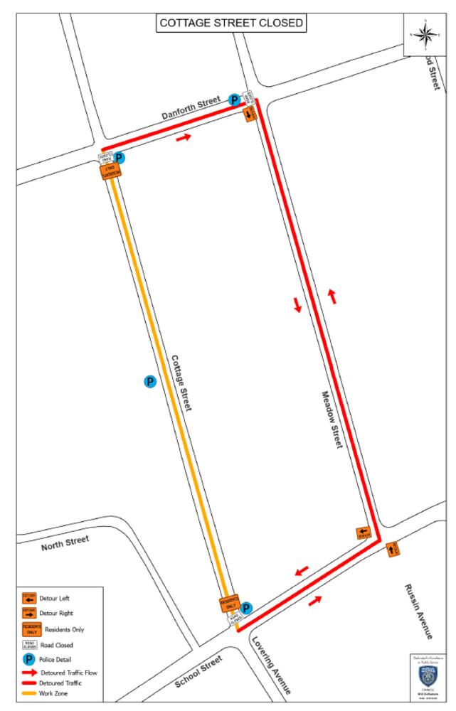 Map of Cottage Street detour